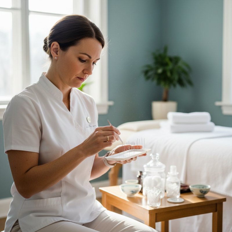Acupuncteur TNS choisissant les garanties de son contrat d'assurance.