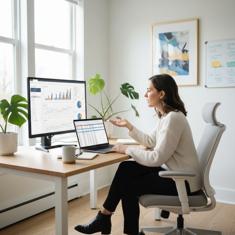 Consultant en marketing digital analysant des données pour sa protection TNS