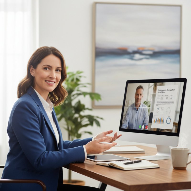 Conseiller en assurance TNS aidant un consultant en marketing digital à choisir ses contrats