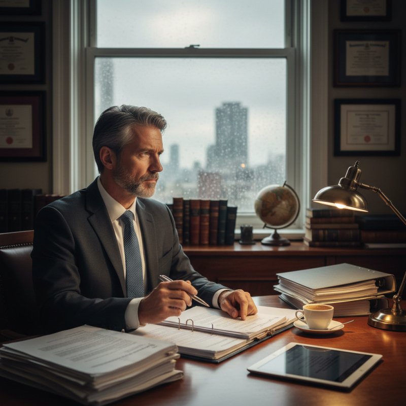 Expert judiciaire indépendant réfléchissant à sa protection prévoyance et retraite.