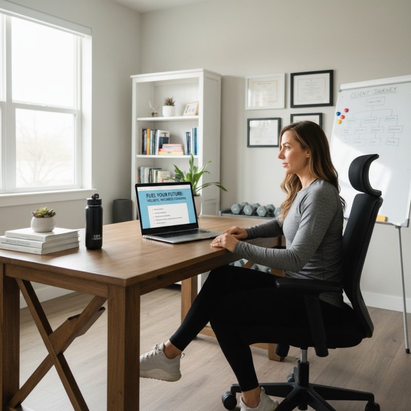 Formateur indépendant préparant son cours, illustrant l'importance de la RC Pro.