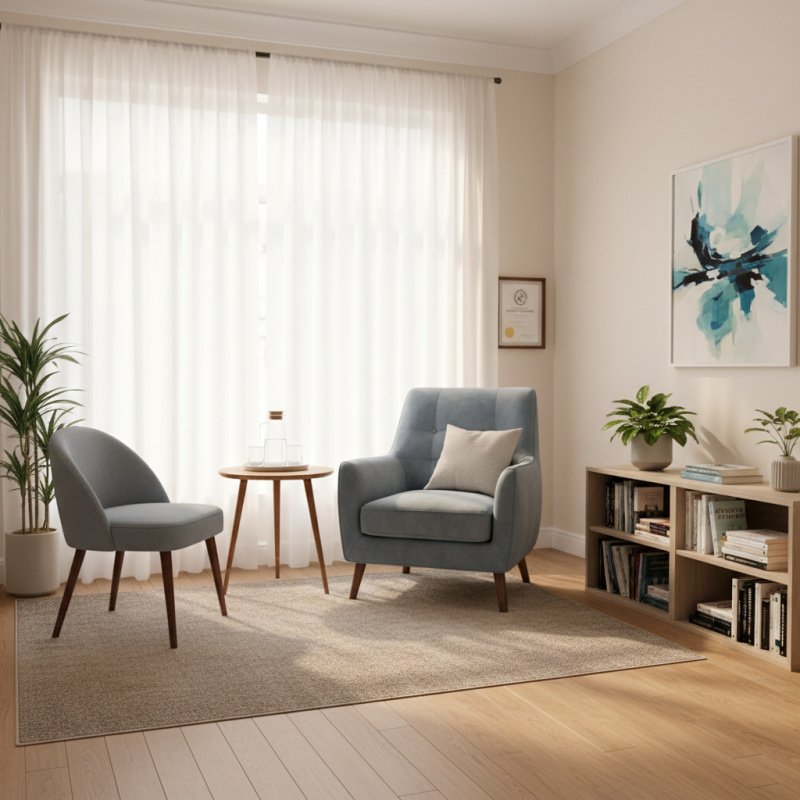 Cabinet d'un hypnothérapeute, illustrant le besoin d'une mutuelle TNS.