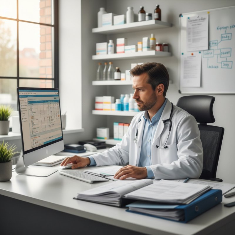 Pharmacien TNS comparant les contrats de prévoyance et retraite.