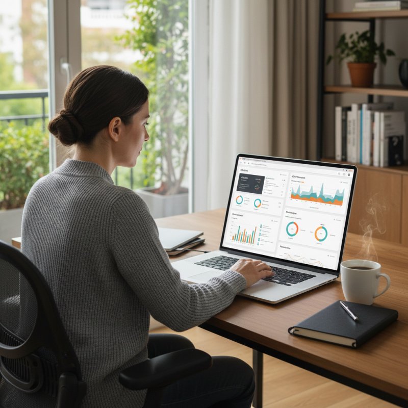 Product Manager freelance analysant les options de sa mutuelle TNS.