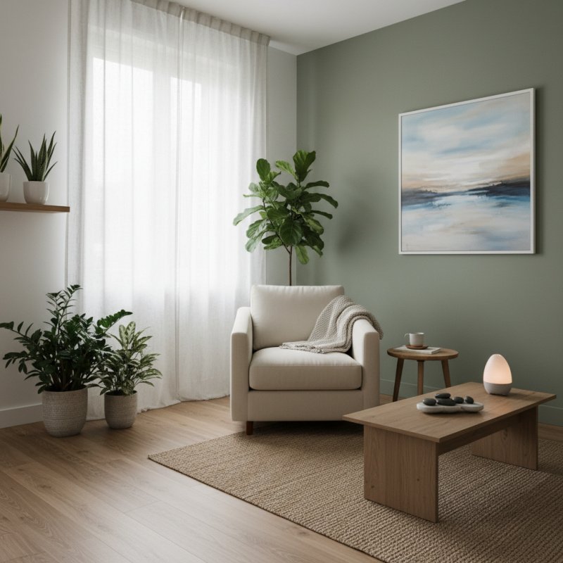 Cabinet de sophrologue professionnel bien aménagé pour une protection TNS optimale.