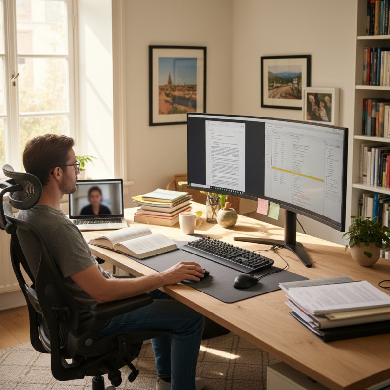 Assurance TNS pour traducteur indépendant dans son bureau.