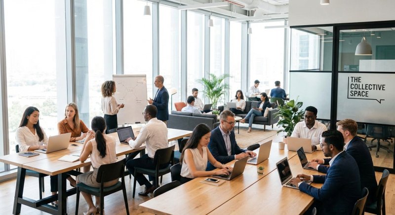 Professionnels indépendants TNS travaillant dans un bureau moderne